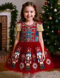 Clearance Sale - Nutcrackers Velour Tulle Appliqué Dress