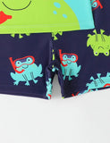 Diving Frog Print Swim Set