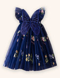 Flower Butterfly Embroidered Dress
