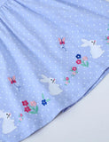 Rabbit Appliqué Dotted Dress
