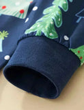 Christmas Tree Printed Blue Pajamas