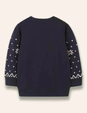 Christmas Santa Claus&Reindeer Printed Sweatshirt