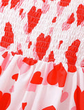 Valentine's Day Heart Print Long-sleeved Dress