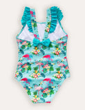 Flamingo Ruffled One-piece Swimsuit
