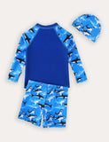 Shark Print Swimsuit Set