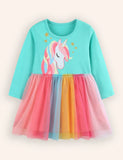 Unicorn Print Tulle Dress