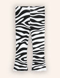 Zebra Striped Flared Leggings