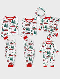Christmas Family Matching Allover Xmas Tree & Car Print Long-sleeve Pajamas Sets