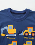 Construction Car Printed Short Sleeve T-Shirt