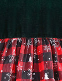 Christmas Velvet Snowflake Print Long-sleeved Dress
