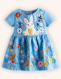 Floral Bunny Applique Dress