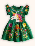 Flower Unicorn Applique Dress