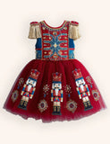 Clearance Sale - Nutcrackers Velour Tulle Appliqué Dress