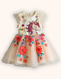 Flower Unicorn Party Tulle Dress
