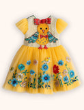 Flower Chick Applique Tulle Dress