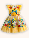 Flower Chick Applique Tulle Dress