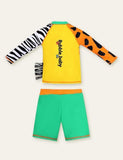 Animal Long Sleeve Swim Suit + Cap - Mini Taylor