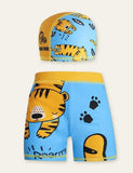 Animal Swimming Shorts + Swimming Cap - Mini Taylor