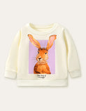 Cartoon Rabbit Print Sweatshirt - Mini Taylor