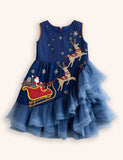 Clearance Deals - Tulle Christmas Santa & Reindeer Appliqué Dress