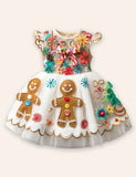 Clearance Deals - Gingberbread Man Appliqué Tulle Dress