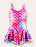 Multicolor Mermaid One-piece Swimsuit