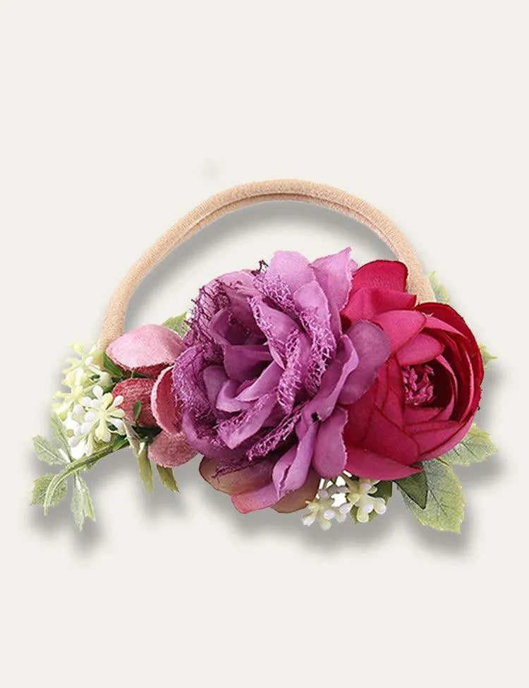 Colorful Simulated Flower Elastic Headband - Mini Taylor