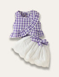 Multicolor Plaid Top + Skirt Set - Mini Taylor