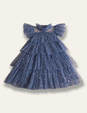 Star Sequin Fluffy Tulle Princess Party Dress