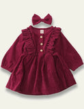 Sweet Corduroy Long Sleeve Dress - Mini Taylor