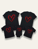 Valentine's Day Papa Mama Letter Printed Family Matching T-Shirt - Mini Taylor